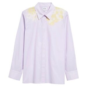 St John Lavender Button Down with Flower Detail